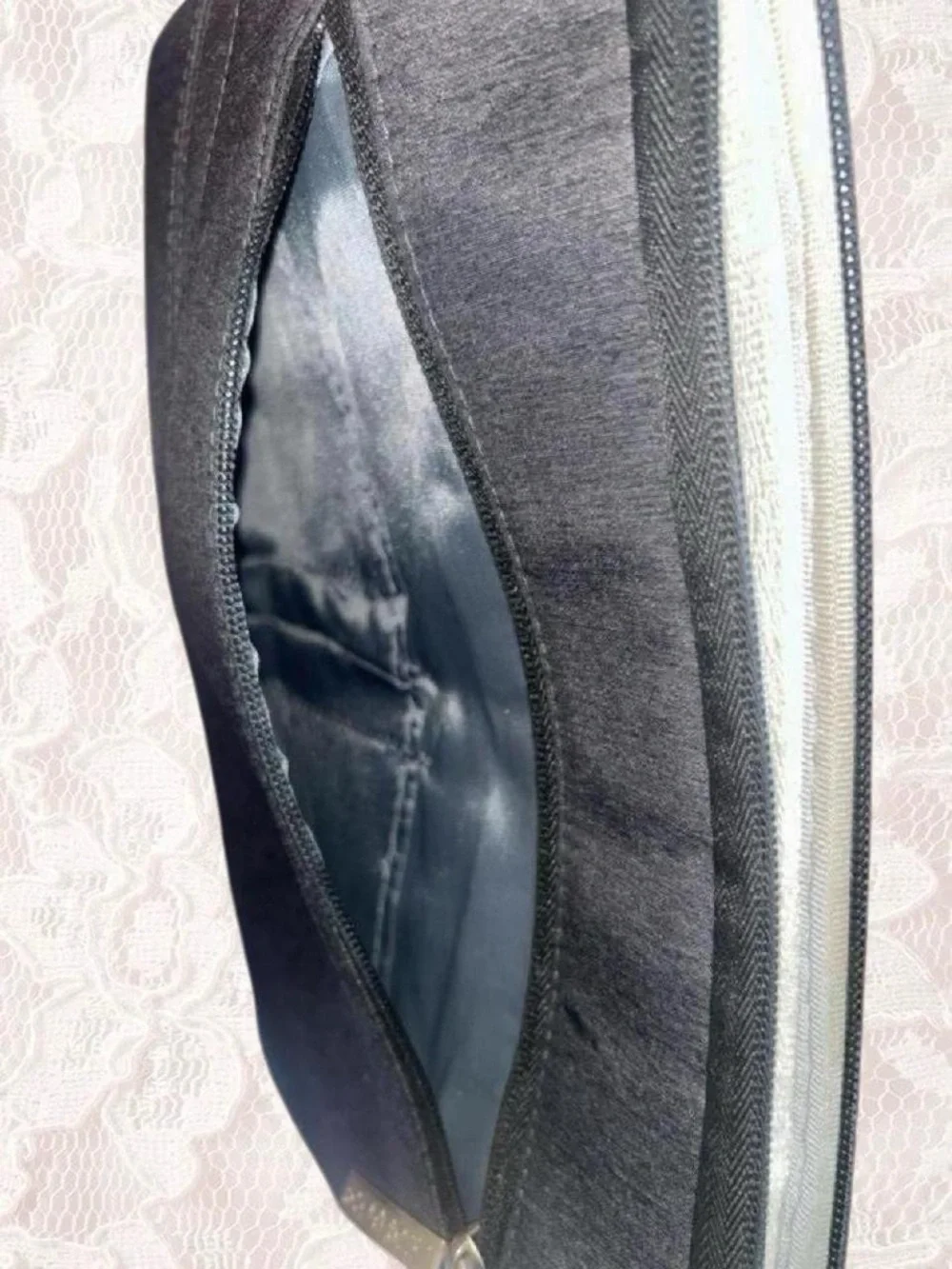 Slim Black Laptop Sleeve with Front Zip and Carry Handle